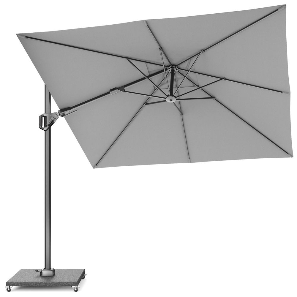 Voyager T² zweefparasol | 270x270cm met Monza parasolvoet 90kg | Light Grey