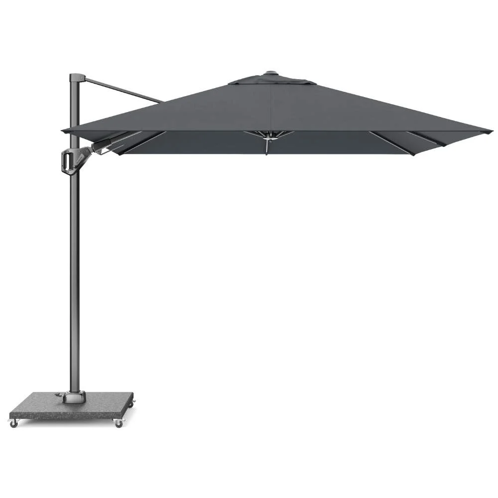 Voyager T² zweefparasol - premium doek | 270x270cm met Monza parasolvoet 90kg | Manhattan