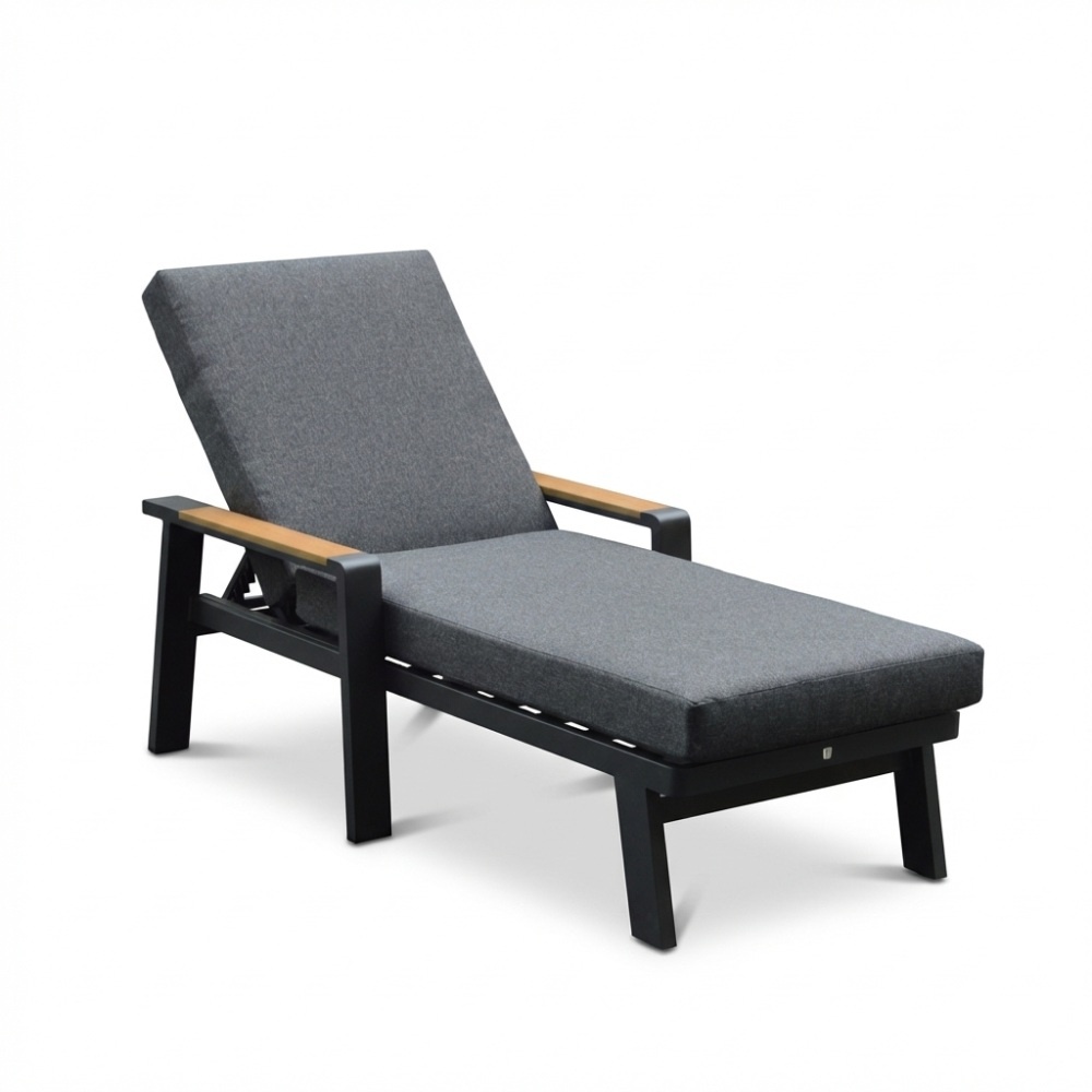 Lola ligbed | aluminium + polywood | antraciet | 199cm afbeelding
