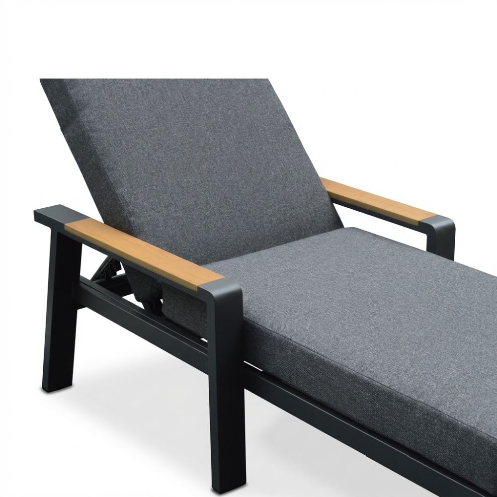 Lola ligbed | aluminium + polywood | antraciet | 199cm