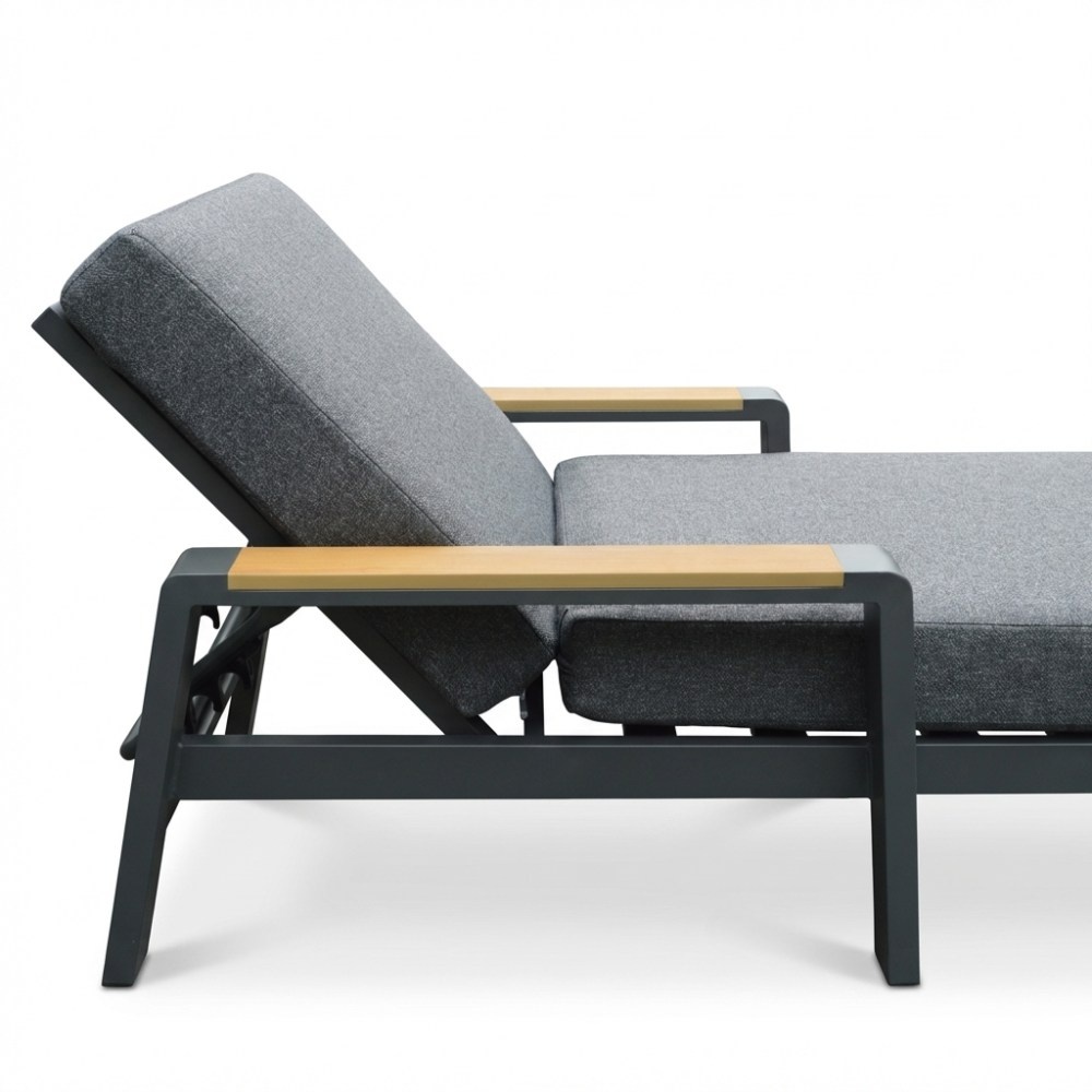 Lola ligbed | aluminium + polywood | antraciet | 199cm