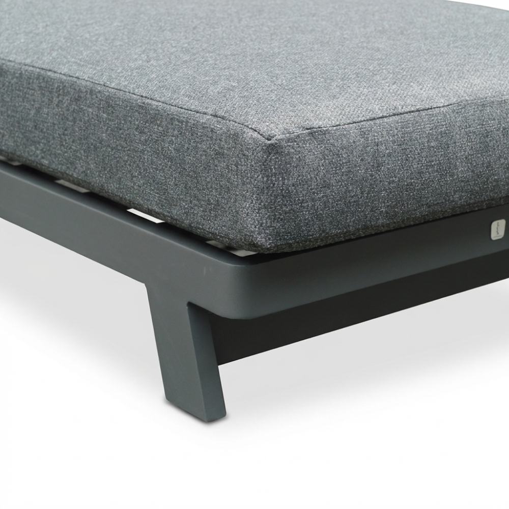 LUX outdoor living Lola ligbed - aluminium + polywood - antraciet - 199cm