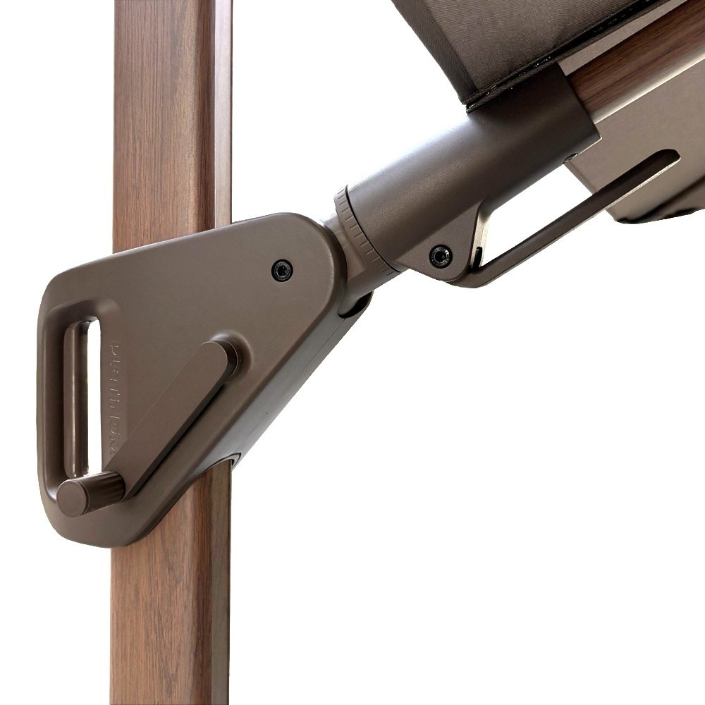 Nexus T² zweefparasol - premium doek | 300x300 met Monza parasolvoet 90kg | Havana/Mocha