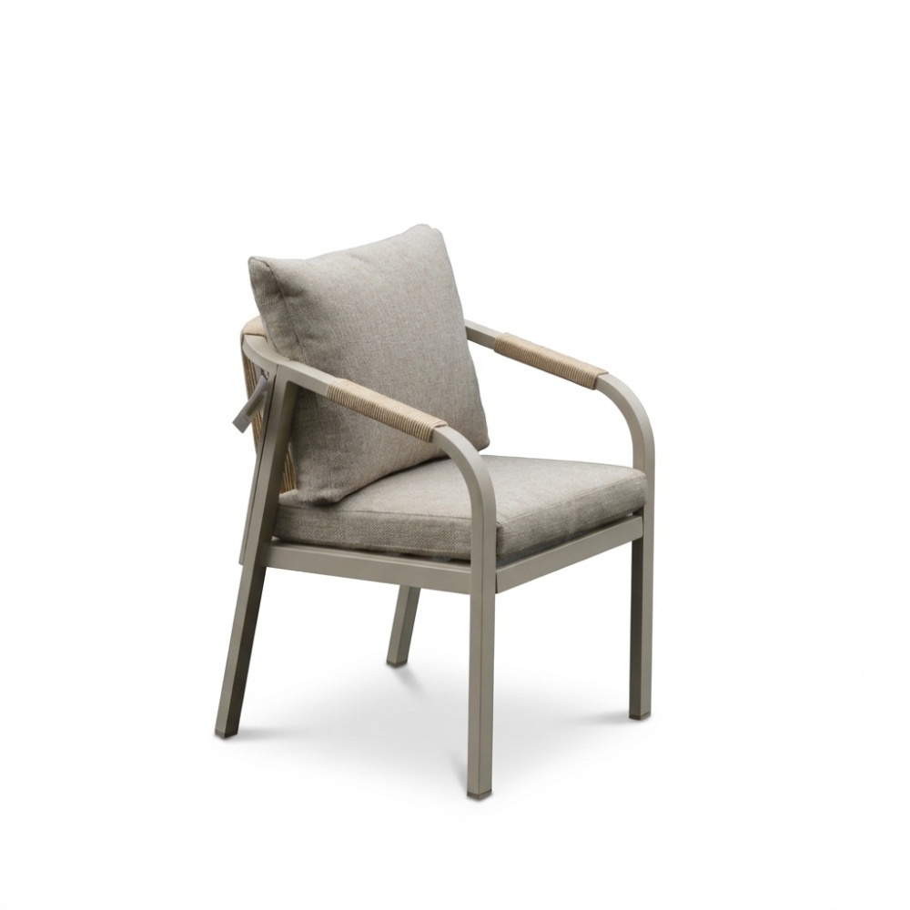 Calgary tuinstoel beige | touw + aluminium | beige