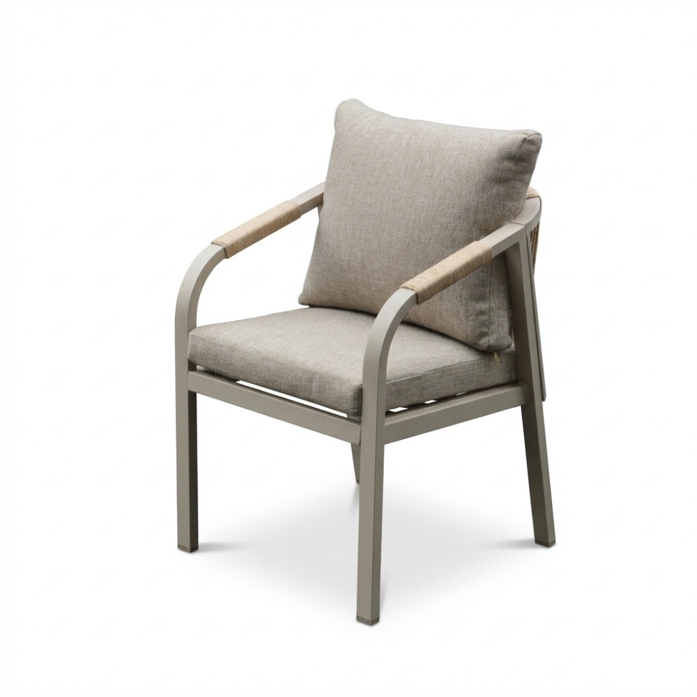 Calgary tuinstoel beige | touw + aluminium | beige