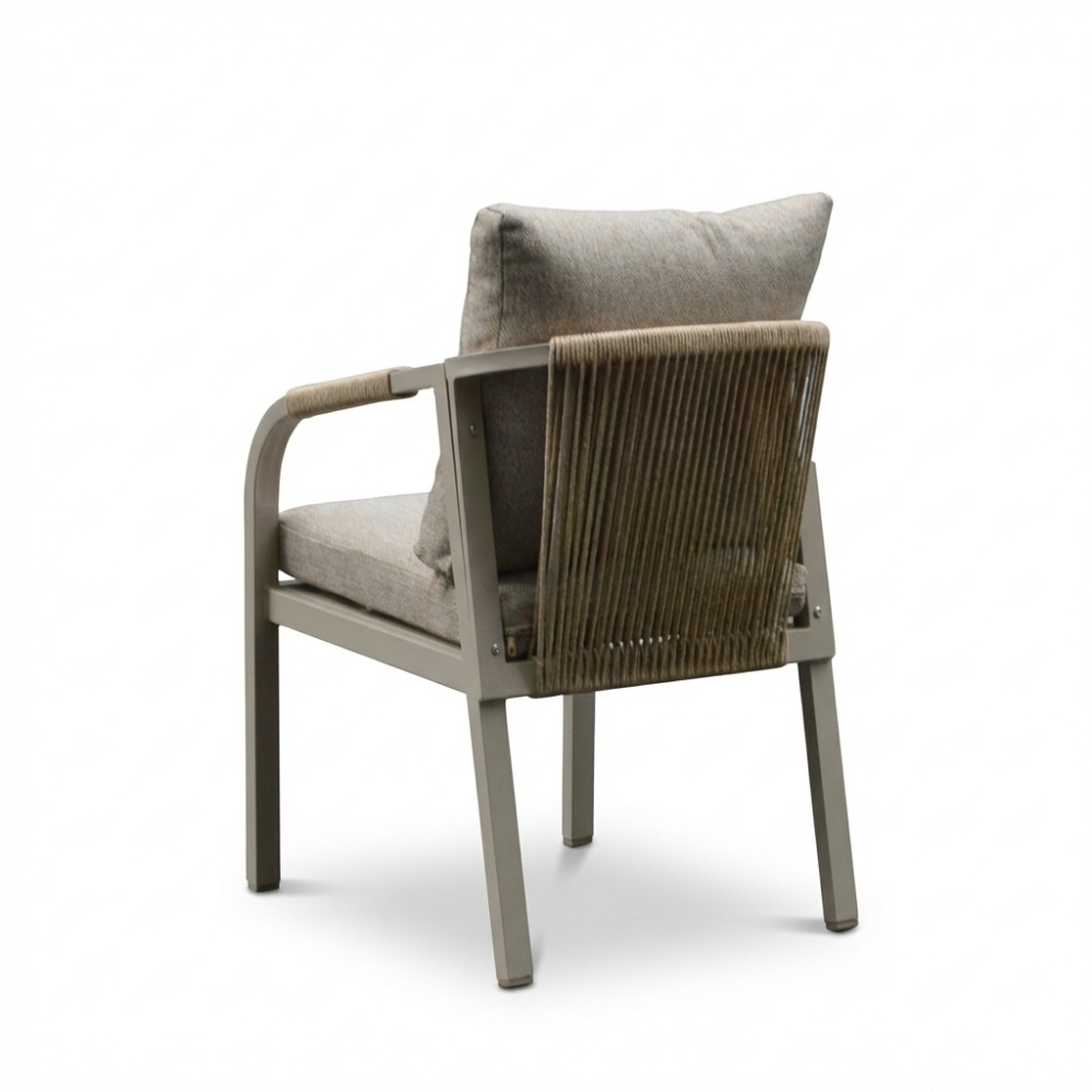 Calgary tuinstoel beige | touw + aluminium | beige