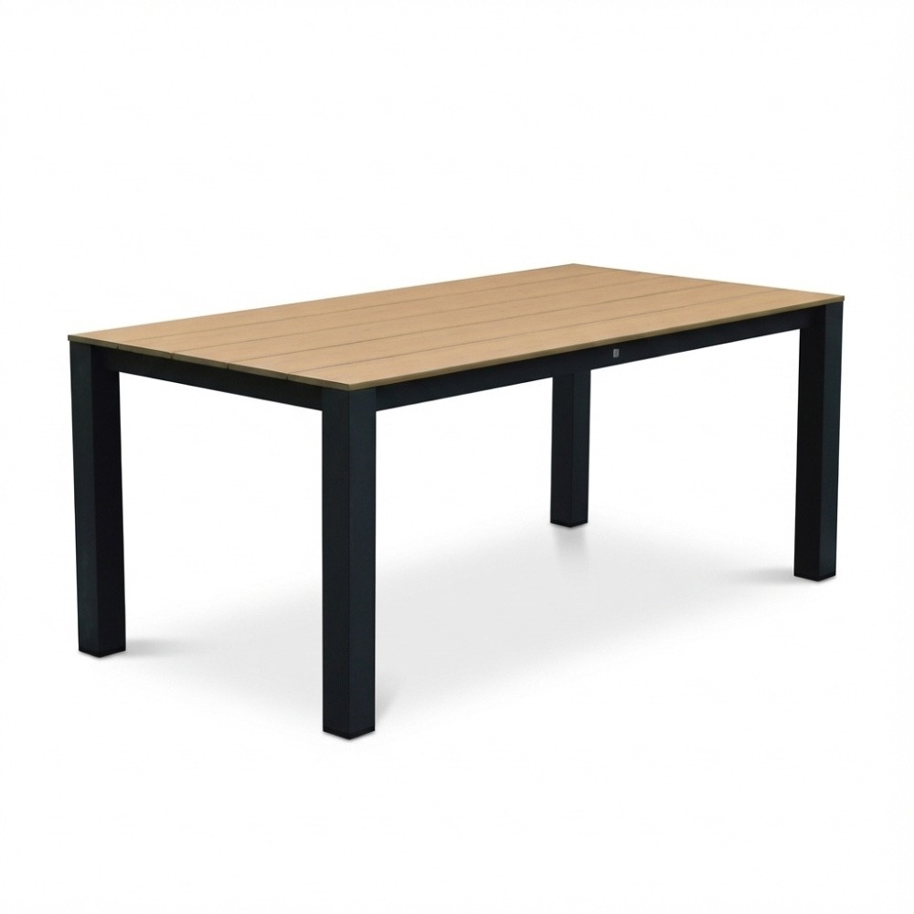 Manhattan dining tuintafel 4 personen | polywood + aluminium | Natural Wood/antraciet | 180cm