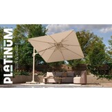 Nexus T² zweefparasol - premium doek | 300x300 met Monza parasolvoet 90kg | Faded Black