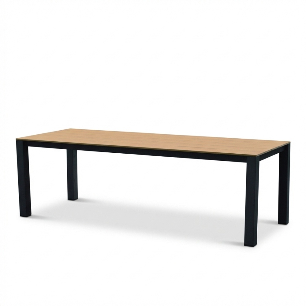 Manhattan dining tuintafel 6 personen | polywood + aluminium | Natural Wood/antraciet | 240cm