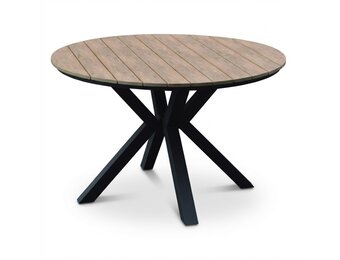Cervo dining tuintafel 4 personen | polywood + aluminium | bruin | 120cm rond