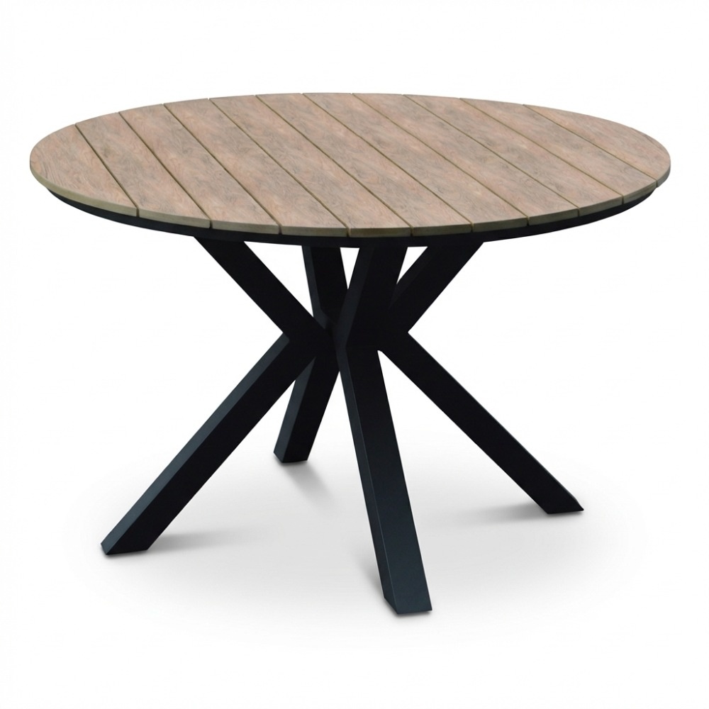 Cervo dining tuintafel 4 personen | polywood + aluminium | bruin | 120cm rond