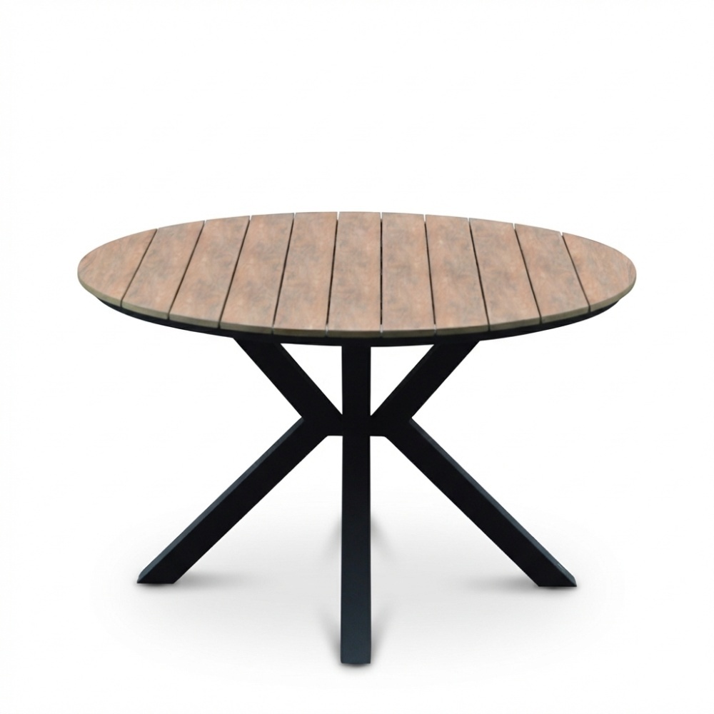 Cervo dining tuintafel 4 personen | polywood + aluminium | bruin | 120cm rond