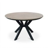Cervo dining tuintafel 5 personen | polywood + aluminium | bruin | 144cm rond