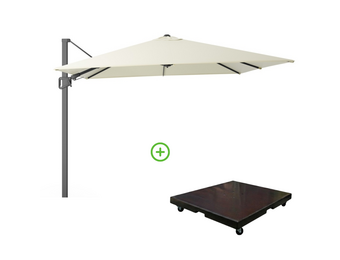 Milano T² zweefparasol | 300x300cm met Monza parasolvoet 90kg | ecru