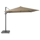 Milano T² zweefparasol | 300x300cm met Monza parasolvoet 90kg | taupe