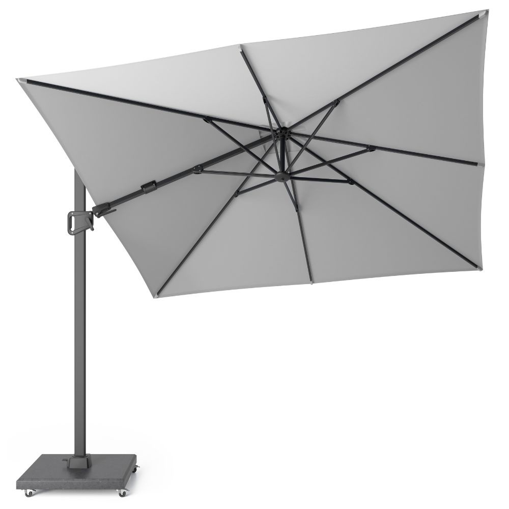 Milano T² zweefparasol | 300x300cm met Monza parasolvoet 90kg | Light Grey