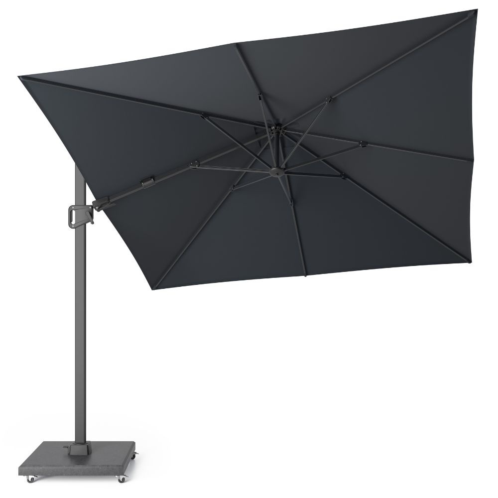 Milano T² zweefparasol | 300x300cm met Monza parasolvoet 90kg | antraciet