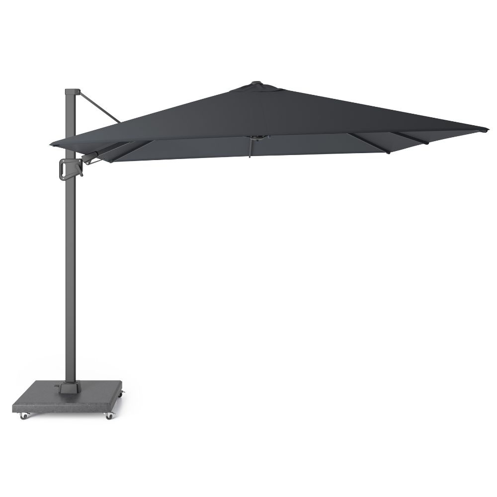 Milano T² zweefparasol | 300x300cm met Monza parasolvoet 90kg | antraciet