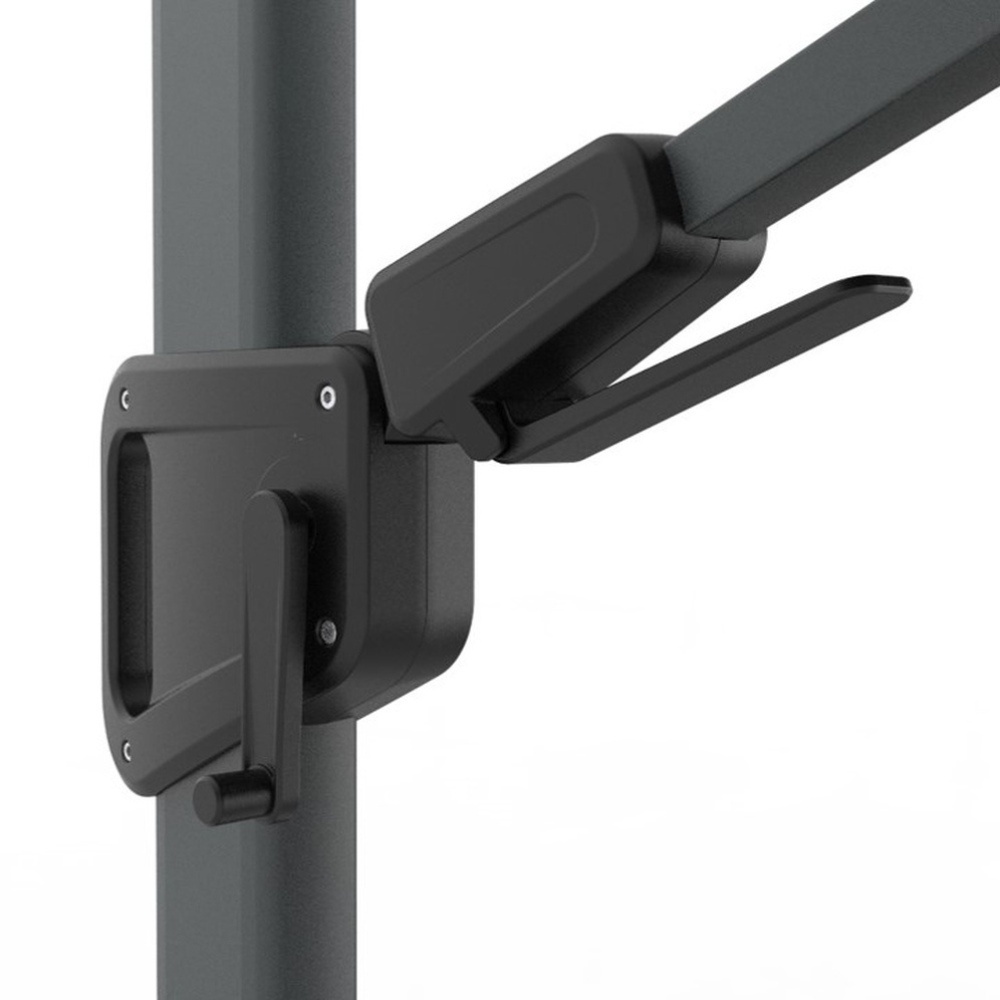 Milano T² zweefparasol - inclusief LED | 300x300cm met Monza parasolvoet 90kg | antraciet