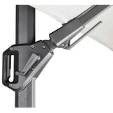 Challenger T² zweefparasol | Ø350cm rond met Monza parasolvoet 90kg | Light Grey