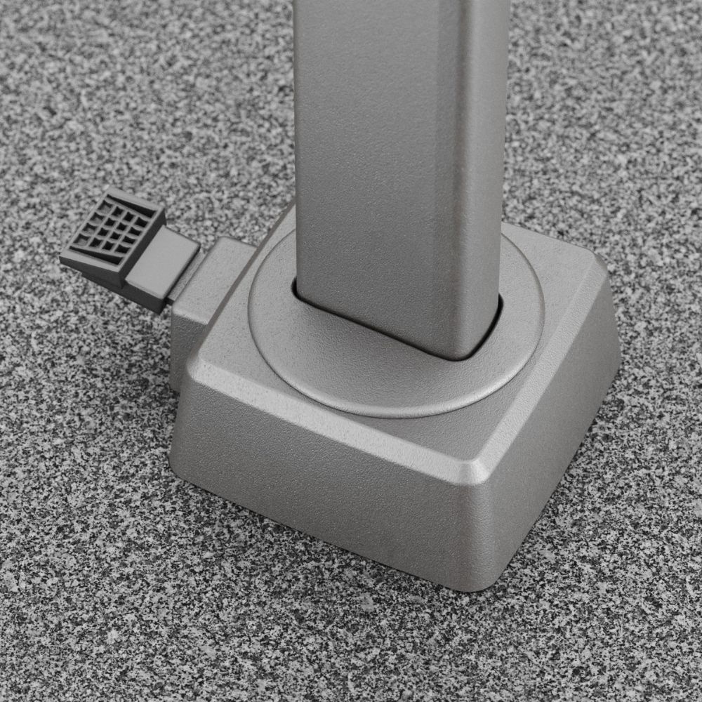 Challenger T² zweefparasol | Ø350cm rond met Monza parasolvoet 90kg | Light Grey