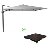 Challenger T² zweefparasol | 350x260cm met Monza parasolvoet 90kg | Light Grey