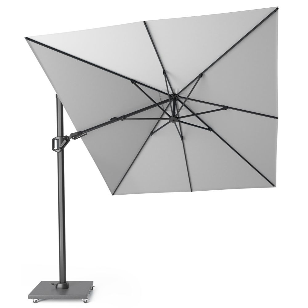 Challenger T² zweefparasol | 350x260cm met Monza parasolvoet 90kg | Light Grey