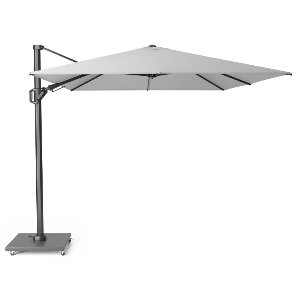 Challenger T² zweefparasol | 350x260cm met Monza parasolvoet 90kg | Light Grey