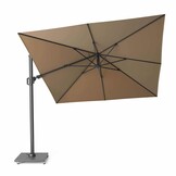 Challenger T² zweefparasol | 300x300cm met Monza parasolvoet 90kg | taupe