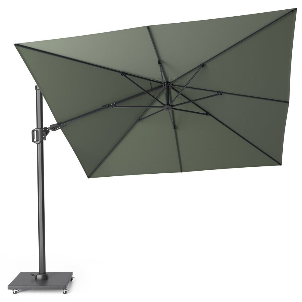 Challenger T² zweefparasol | 300x300cm met Monza parasolvoet 90kg | olijfgroen