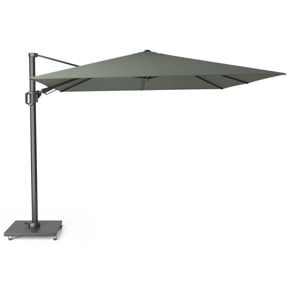 Challenger T² zweefparasol | 300x300cm met Monza parasolvoet 90kg | olijfgroen