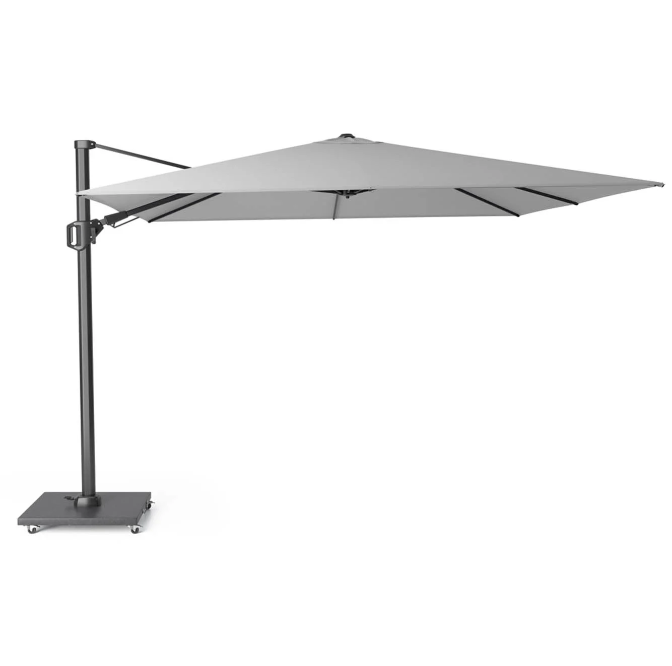 Challenger T² zweefparasol | 300x300cm met Monza parasolvoet 90kg | Light Grey