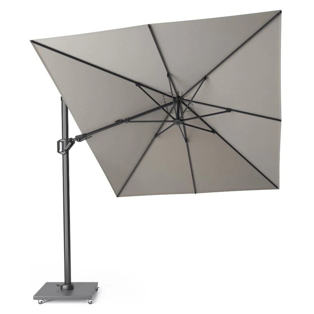 Challenger T² zweefparasol - premium doek | 350x260cm met Monza parasolvoet 90kg | Manhattan