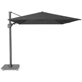 Challenger T² zweefparasol - premium doek | 350x260cm met Monza parasolvoet 90kg | Faded Black