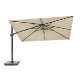 Challenger T² zweefparasol - premium doek | 350x260cm met Monza parasolvoet 90kg | Champagne