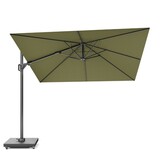 Challenger T² zweefparasol - premium doek | 300x300cm met Monza parasolvoet 90kg | Lush Green