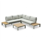 Barcelona hoek loungeset beige 5 personen | aluminium + polywood | beige | 4-delig - 270x270cm