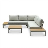 Barcelona hoek loungeset beige 5 personen | aluminium + polywood | beige | 4-delig - 270x270cm