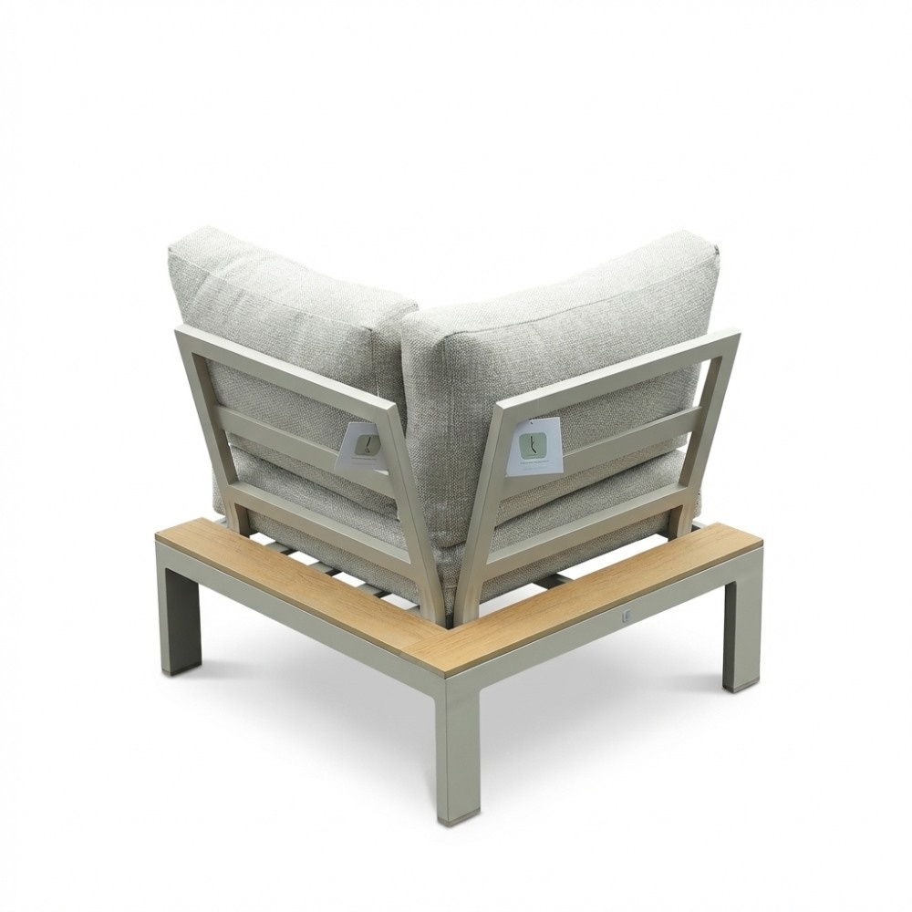Barcelona hoek loungeset beige 5 personen | aluminium + polywood | beige | 4-delig - 270x270cm