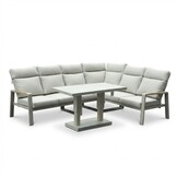 Manhattan dining loungeset - verstelbaar 6 personen | aluminium + polywood | beige | 5-delig - 273x213cm