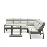 Manhattan dining loungeset - verstelbaar 6 personen | aluminium + polywood | beige | 5-delig - 273x213cm