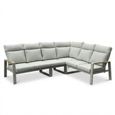 Manhattan dining loungeset - verstelbaar 6 personen | aluminium + polywood | beige | 5-delig - 273x213cm