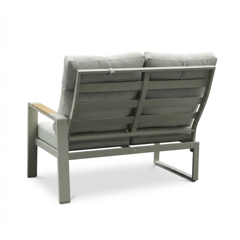 Manhattan dining loungeset - verstelbaar 6 personen | aluminium + polywood | beige | 5-delig - 273x213cm