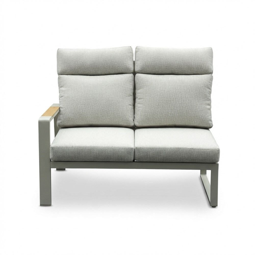 Manhattan dining loungeset - verstelbaar 6 personen | aluminium + polywood | beige | 5-delig - 273x213cm