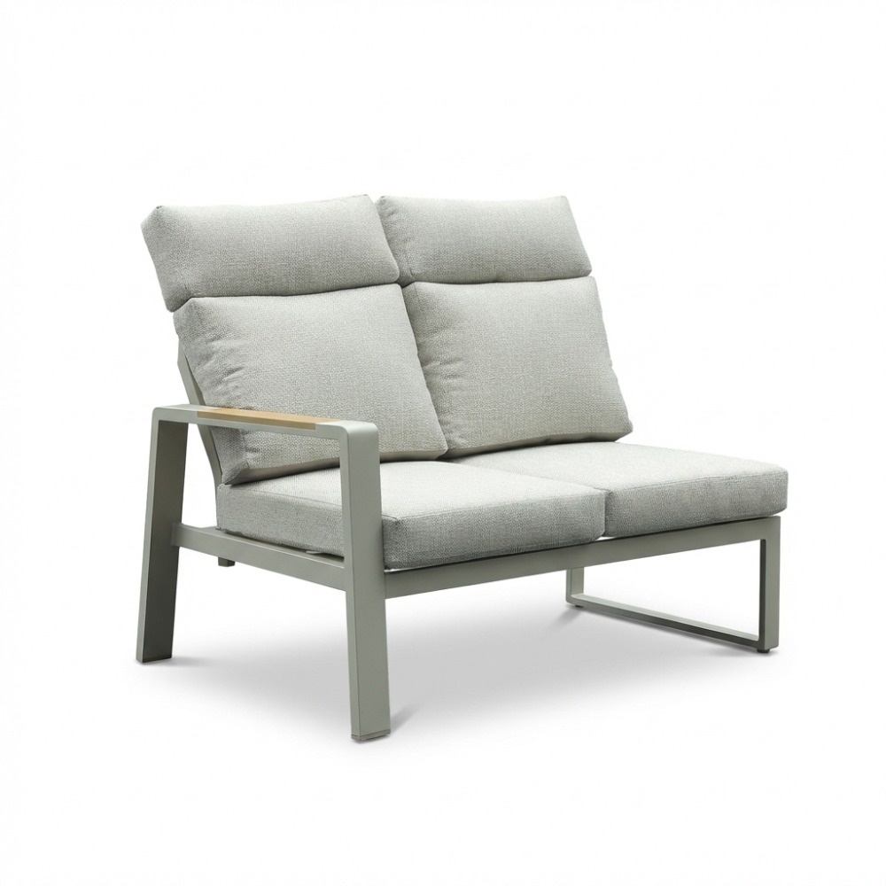 Manhattan dining loungeset - verstelbaar 6 personen | aluminium + polywood | beige | 5-delig - 273x213cm