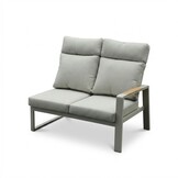 Manhattan dining loungeset - verstelbaar 6 personen | aluminium + polywood | beige | 5-delig - 273x213cm