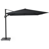Challenger T² zweefparasol - premium doek | 300x300cm met Monza parasolvoet 90kg | Jet Black