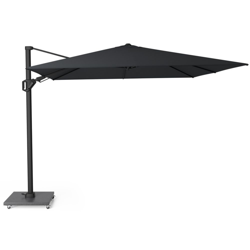 Challenger T² zweefparasol - premium doek | 300x300cm met Monza parasolvoet 90kg | Jet Black
