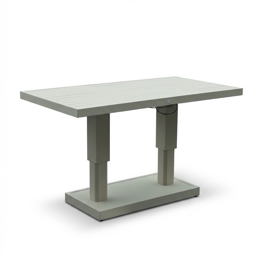 Manhattan dining loungeset - verstelbaar 6 personen | aluminium + polywood | beige | 5-delig - 273x213cm