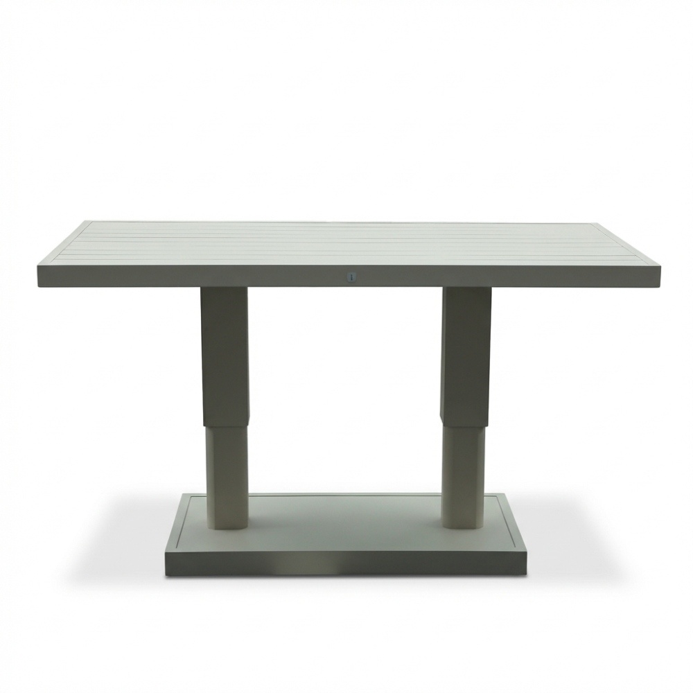 Manhattan dining loungeset - verstelbaar 6 personen | aluminium + polywood | beige | 5-delig - 273x213cm